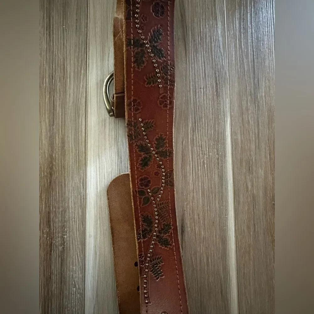 Express Boho Leather Laser Cut Belt